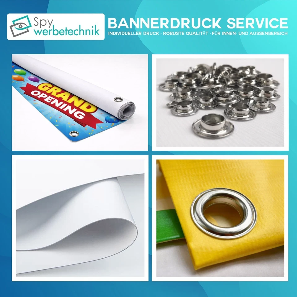 Werbebanner PVC Blockout 650g wetterfest | Digitaldruck Wunschgröße | Saum & Öse - Bild 3 von 4