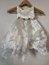 Biscotti 3t Holiday Event Dress Flower Girl White Roses Toddler Girls