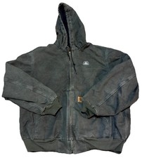 Vintage Carhartt J25 MOS Duck Active Jacket Hooded Green Mens XL