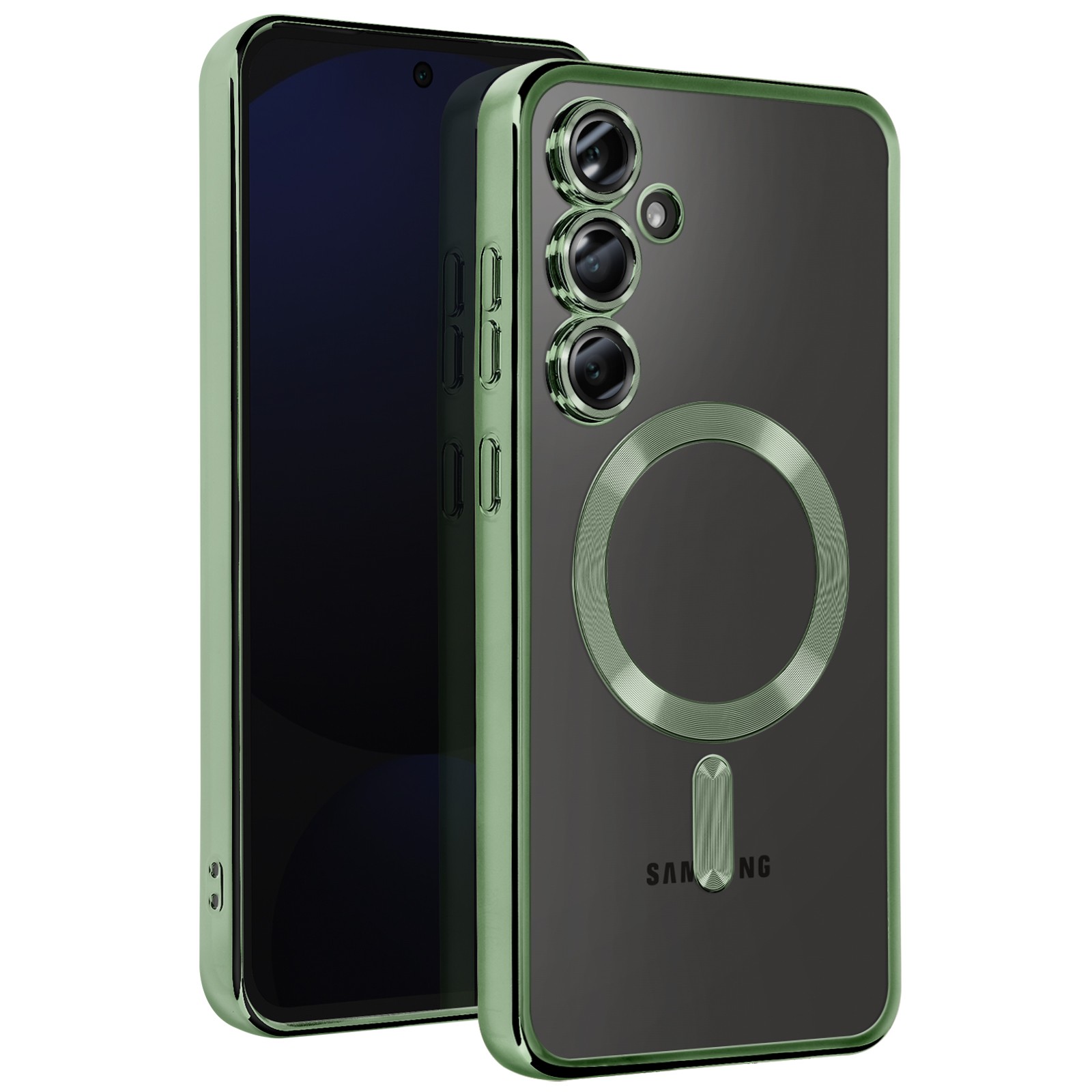 Coque Galaxy S24 FE silicone souple résistant vert foncé anti-choc