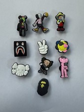 Lot Of 10 Hype Beast Shoe Charms Kaws Bathing Ape Crocs