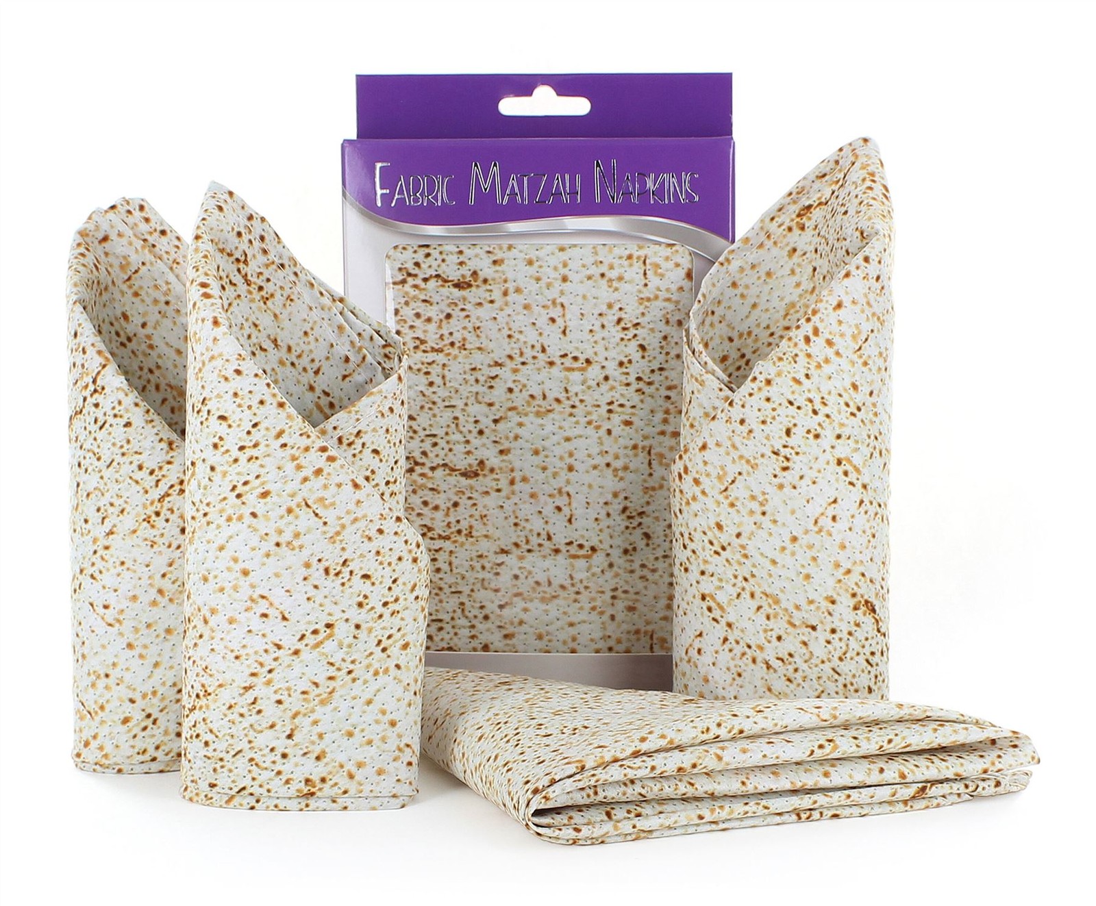 Fabric Passover Napkins Matzah Design 4 Pack FN-5900 Serviette Pesach Jewish