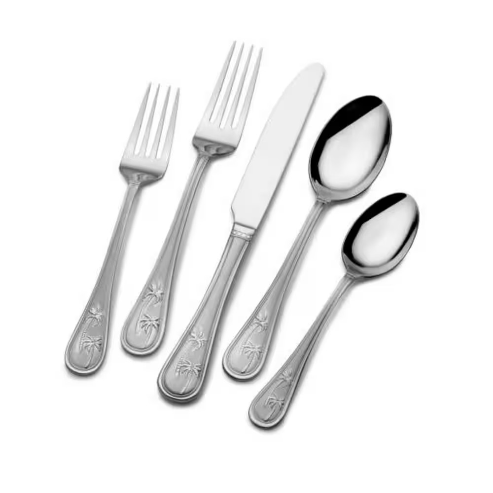 Palm Breeze 20-Piece 18/0 Stainless Steel Flatware Set (Serv