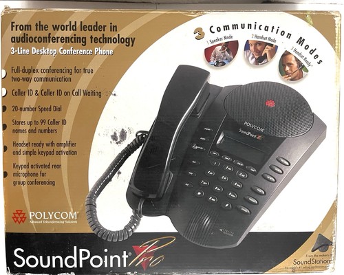Polycom SoundPoint Pro – 3 line Desktop Conference Business Phone | eBay