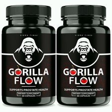 Gorilla Flow Men's Prostate Health Pills for Advanced Urinary Support - 2 Pack