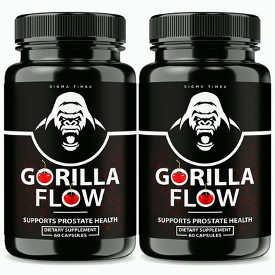 Gorilla Flow Men's Prostate Health Pills for Advanced Urinary Support - 2 Pack
