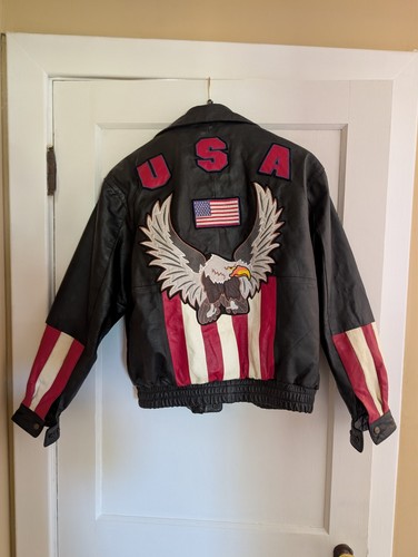 Diamond Plate Leather Bomer Jacket 1970's