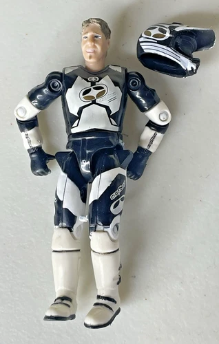 Road Champs MXS No Fear Bike Rider Poseable Figure ONLY Helmet White Black