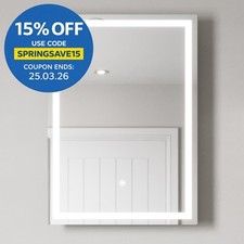 500 x 700mm Bathroom Mirror LED Lights Wall Mounted Battery Power Touch Sensor