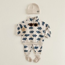 Baby Boy Printed Half Sport Pants Set - Cozy 2-Piece Outfit for Autumn Winter
