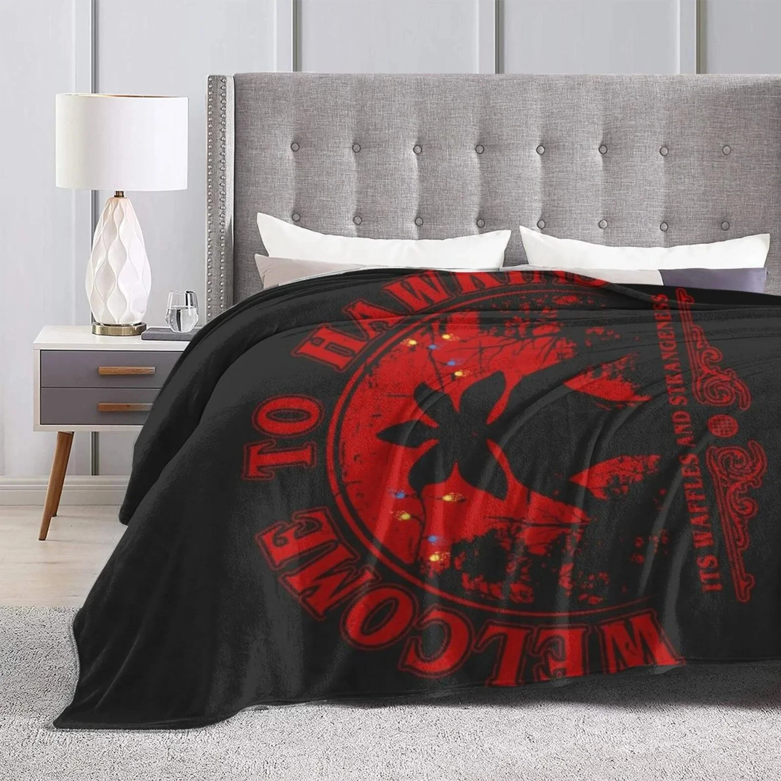 Stranger Things Throw Blanket - Cozy Throw, Retro Hawskin