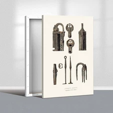 Canvas Print Oil Paintings Reproduction Antique Locks and Keys