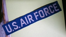 MILITARY PATCH SEW ON NAME TAPE TAG VINTAGE US AIR FORCE BLUE AND WHITE USED