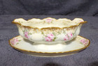 Vintage Imperial Heinrich H & Co REGENT Gold Trim Gravy Boat Attached Underplate — photo 1