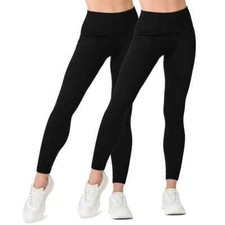 Lemon Ladies Ribbed Legging 2 Pack In 2 Colours and In 4 Sizes New