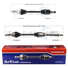 SurTrack Pair Set 2 Front CV Axle Shafts For Nissan Sentra 1.6L Manual FWD 2017