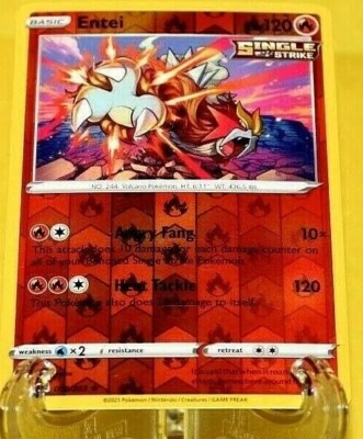 Entei HP120 2021 Collectible Pokemon*Single Strike* Trading Card