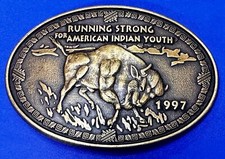 Running Strong for American Indian Youth Buffalo Bison Vintage Belt Buckle