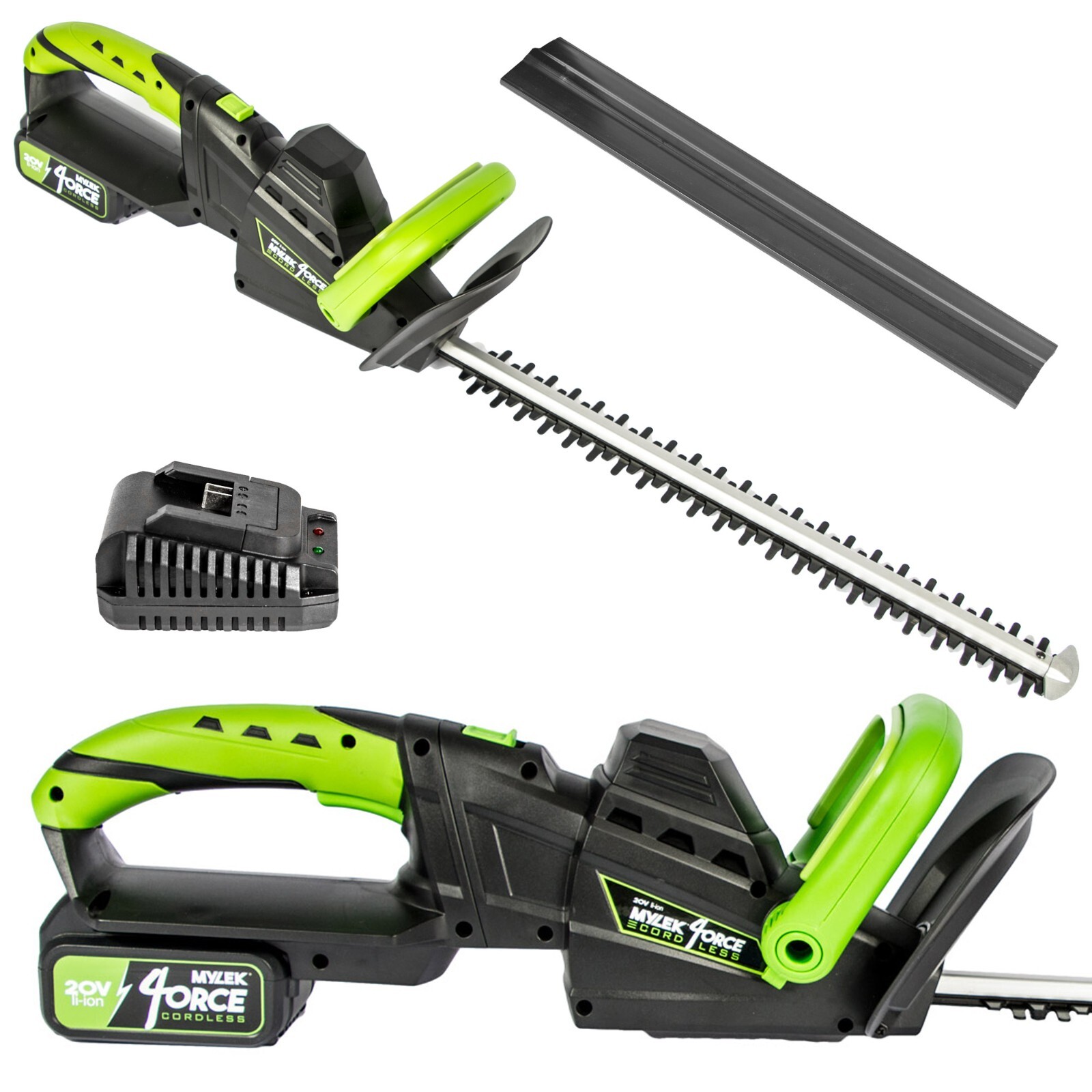 Mylek Cordless Hedge Trimmer Cutter Garden Power Tool 20V Battery Fast Charge