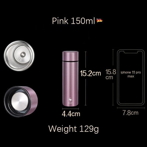 Thermos Water Bottle Mini Coffee Mug Vacuum Insulated for Hot Cold Drinks Office - Picture 12 of 15