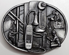 Vtg.1988 Siskiyou Buckle Co Communications Industry Telephone Belt Buckle Pewter