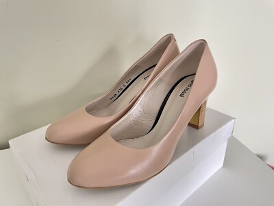 Gino Rossi Italian Leather Heels Pumps Nude 37.5 7 New In Box