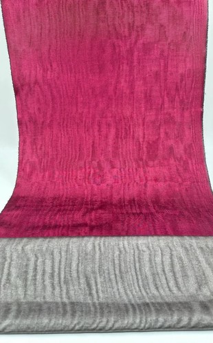 Burgundy Silk Moire By 2 Meters, Watermark Patterned Shantung. - Picture 5 of 8