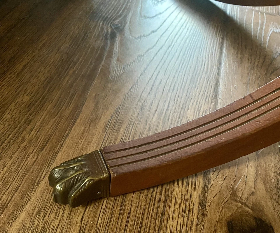 Старинный стеклянный чайный/кофейный столик Duncan Phyfe из красного дерева в георгианском стиле - Изображение 4 из 4