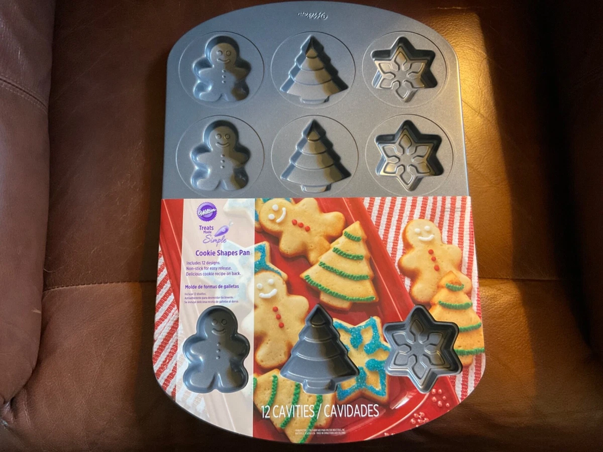 New Wilton Christmas Cookie Sheet Baking Pan Shapes Molds Holiday Baking