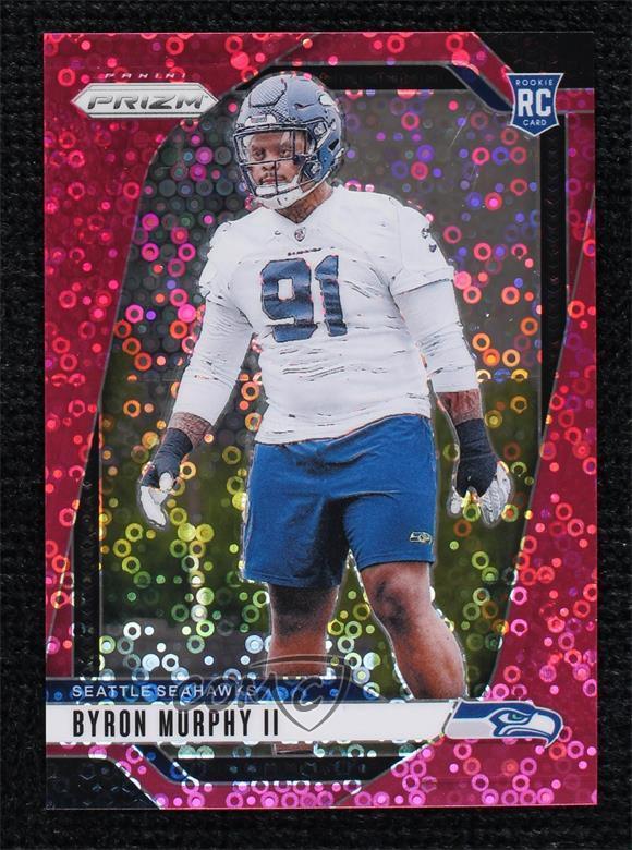 2024 Panini Prizm Pink No Huddle Prizm 17/25 Byron Murphy II #317 Rookie RC