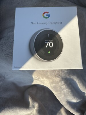 Google Nest 3rd Gen Smart Learning Thermostat - Stainless Steel (T3007ES)