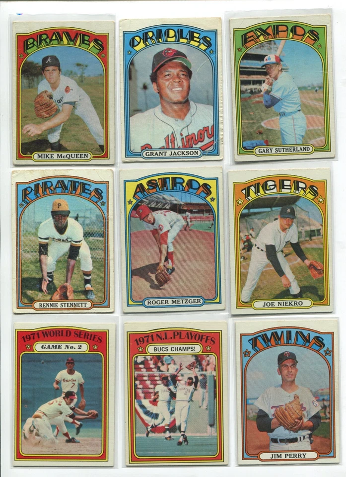 Lote de 27 cartas O - 1972 Topps: Playoff de la Liga Nacional, Serie Mundial X3, Giants RC, etc. ¡SIN DUPS! Foto 3 de 4