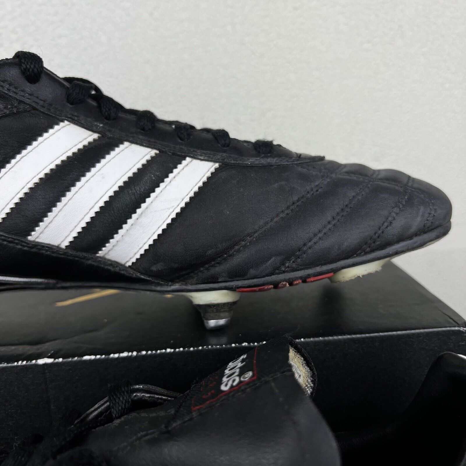 Vintage 1999 Adidas Kaiser 5 Black Football Soccer Cleats Boots 033200 US  11.5