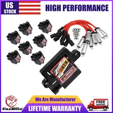 UF271 Square Ignition Coil & Spark Plug Wire For Chevy GMC 4.8L 5.3L 6.0L 8.1L