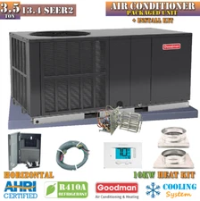 Goodman 3 Ton 13.4 SEER2 Air Conditioner Package Unit W/ 10KW Heat + Install Kit