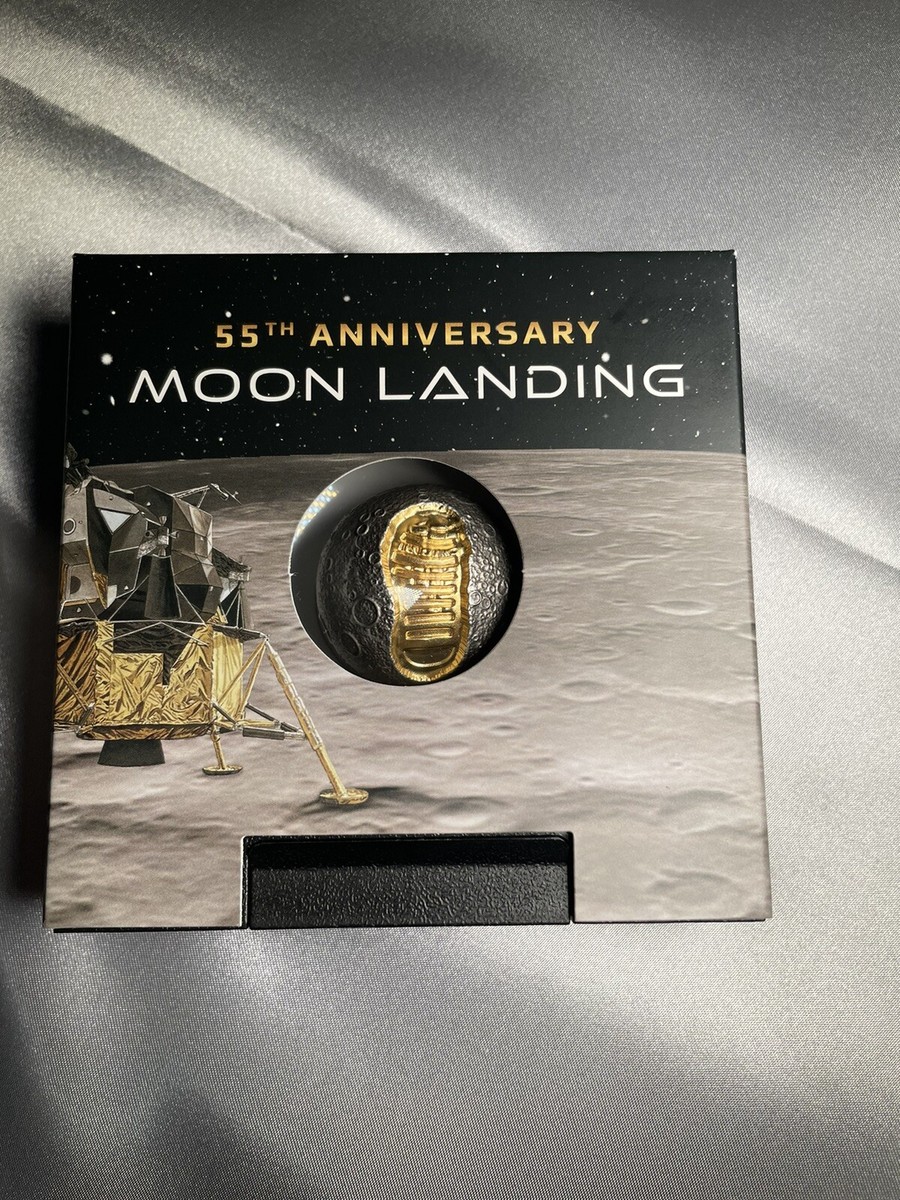 2024 Barbados 55th Anv Moon Landing 1oz Silver Antiqued Spherical