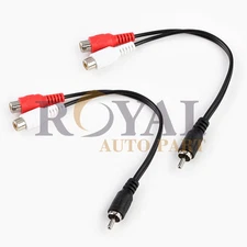 2 pcs  RCA Y Adapter Cable 1 Male to 2 Female 6 inch length 
