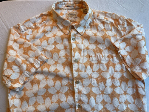 Quicksilver Waterman Collection Short Sleeve Button Shirt Men's L