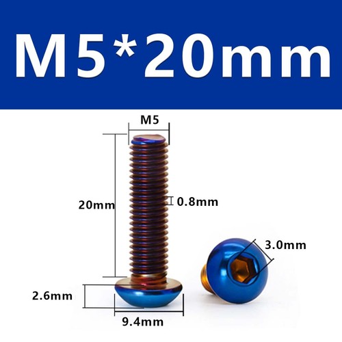 M4 M5 M6 M8 304 Stainless Steel Button Head Socket Cap Bolts Motorcycle Screws - Picture 39 of 68