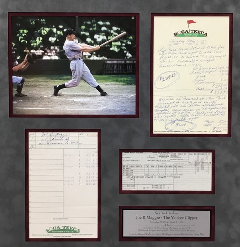 Joe Dimaggio NY Yankees Original Escrita a Mano Página De Diario Enmarcada Personalizada Steiner II - Imagen 4 de 11