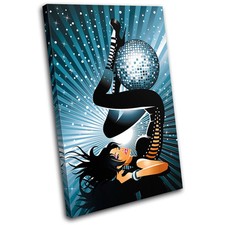 Sexy Disco Girl DJ Club SINGLE CANVAS WALL AR...