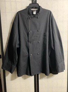 Chef Designs Jacket Pro Uniform Mens 3XL Black Cuffed Chef Coat Cotton Blend
