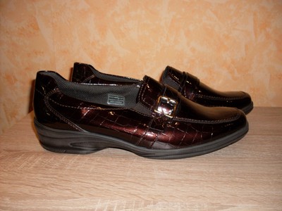 Jenny by Ara Slipper Halbschuh NEU Gr. 8,5 H / 42,5 H in dunkelbraun & Lack