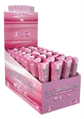 1 Box  Elements PINK KING SIZE Cones 32x3 Cones vorgedrehte konische Hülsen 