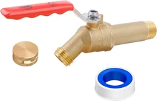 Brass Water Heater Drain Valve 3/4" MIP & GHT for Fast Flushing & Draining