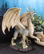 Fantasy Mythical Medieval Battle Of Thrones Wise Old Ancient Dragon Figurine 8"H