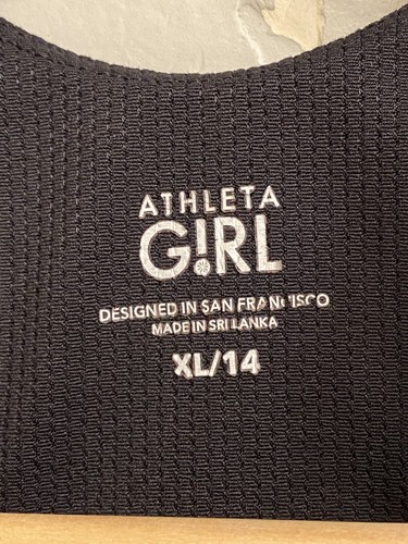 ATHLETA GIRL Girls Size XL (14) Black Athletic Long Distance Bra Tank (No Pads) - Picture 7 of 15