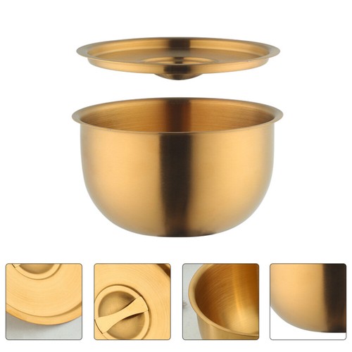 Gold Noodle Bowl Metal Small Stew Bowl Stainless Steel Soup Bowl - Picture 7 of 12