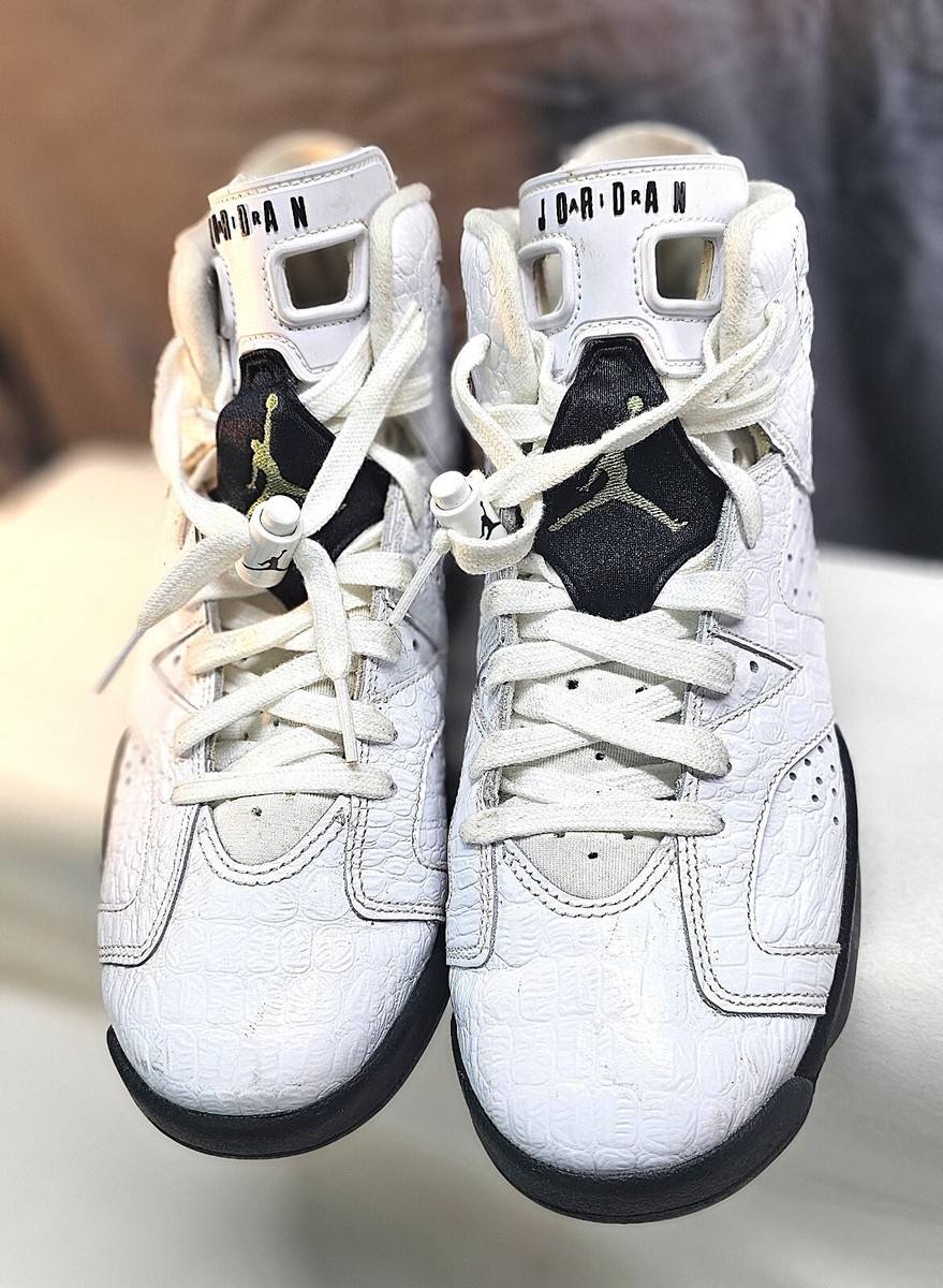 Nike Air Jordan 6 Retro GS Alligator White Style 384665-110 Size 7Y | eBay
