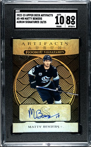 Matty Beniers #AS-MB 2022 Upper Deck Artifacts Aurum Signatures card